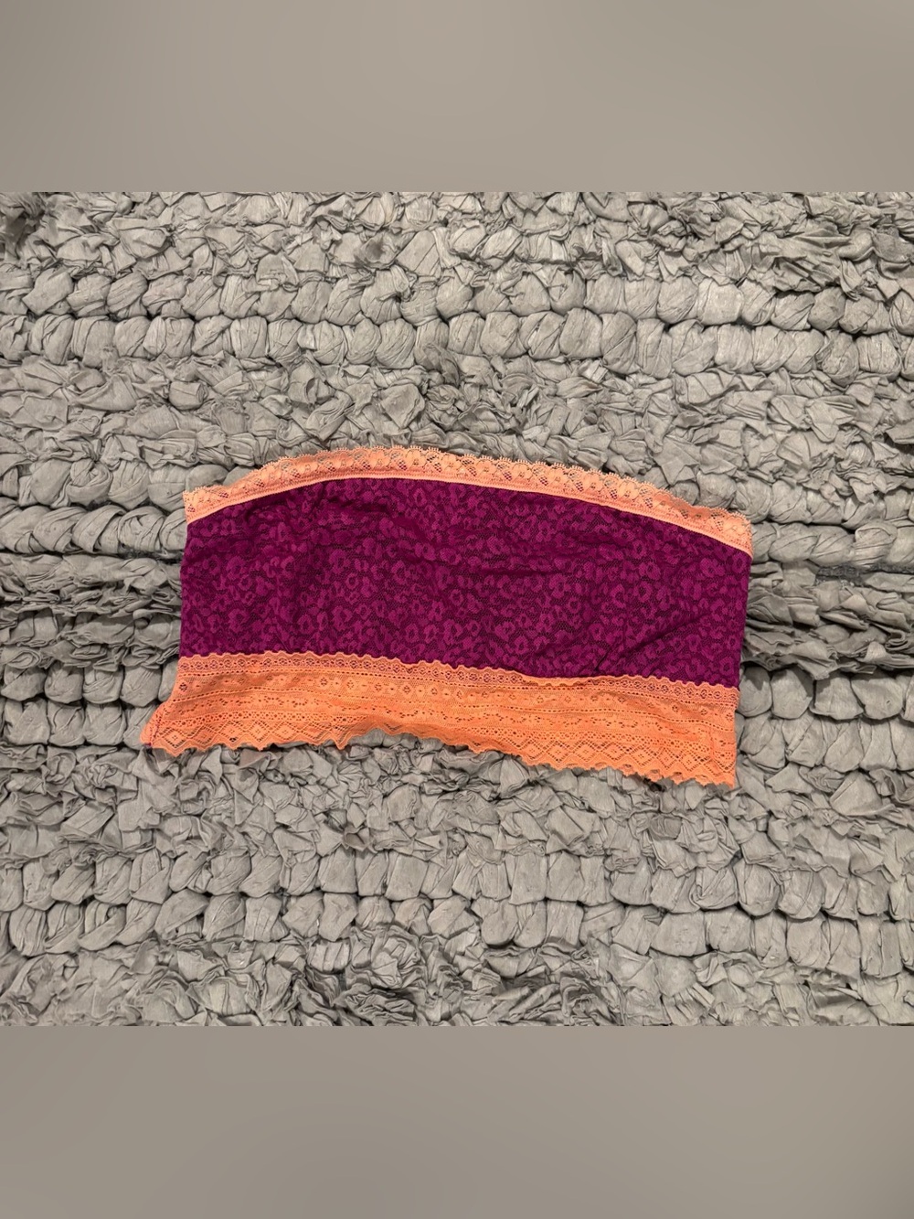 Kenzie - Nordstrom Purple and Orange Lace-Trim Bandeau / bra